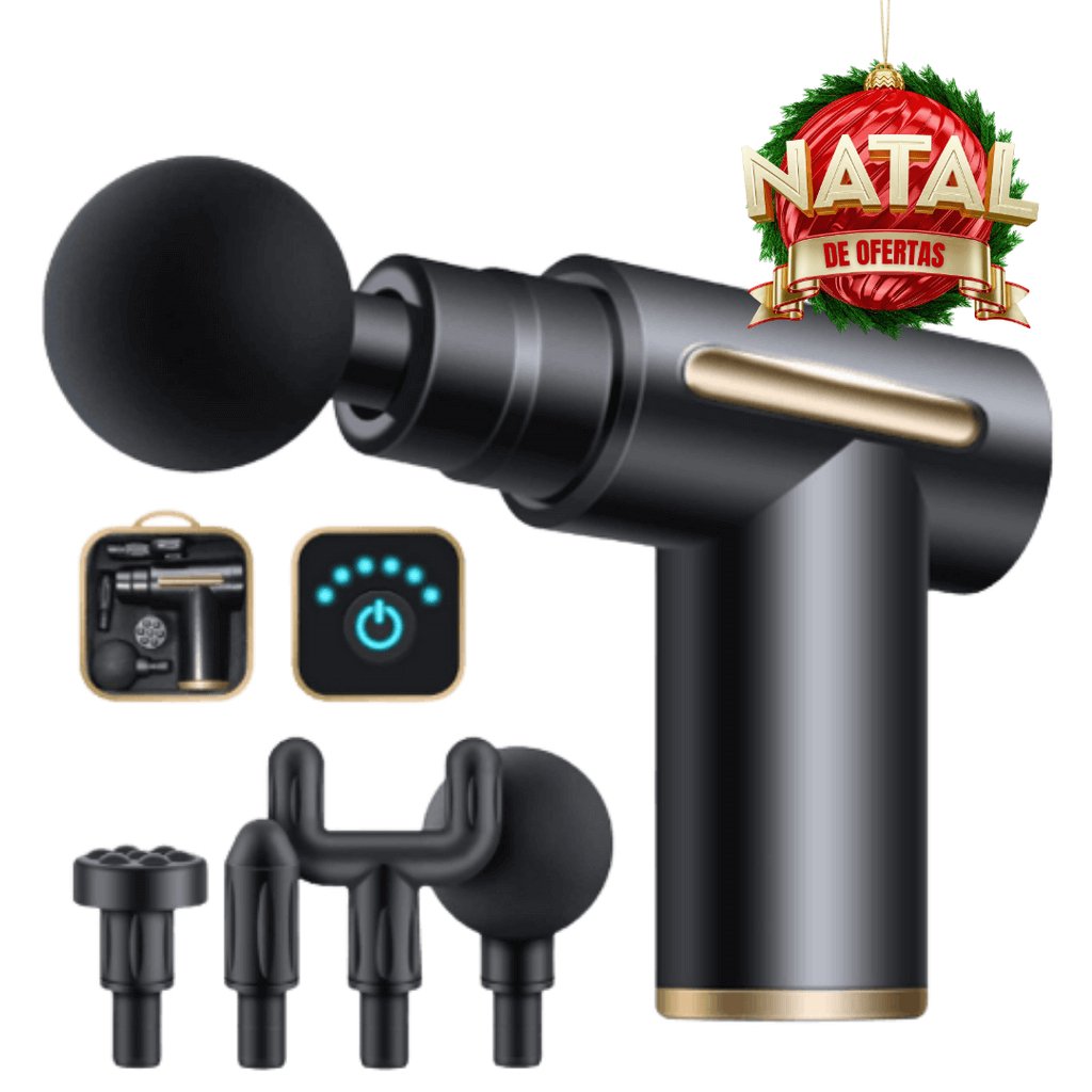 Pistola Massageadora Corporal  + Ponteiras de Brinde